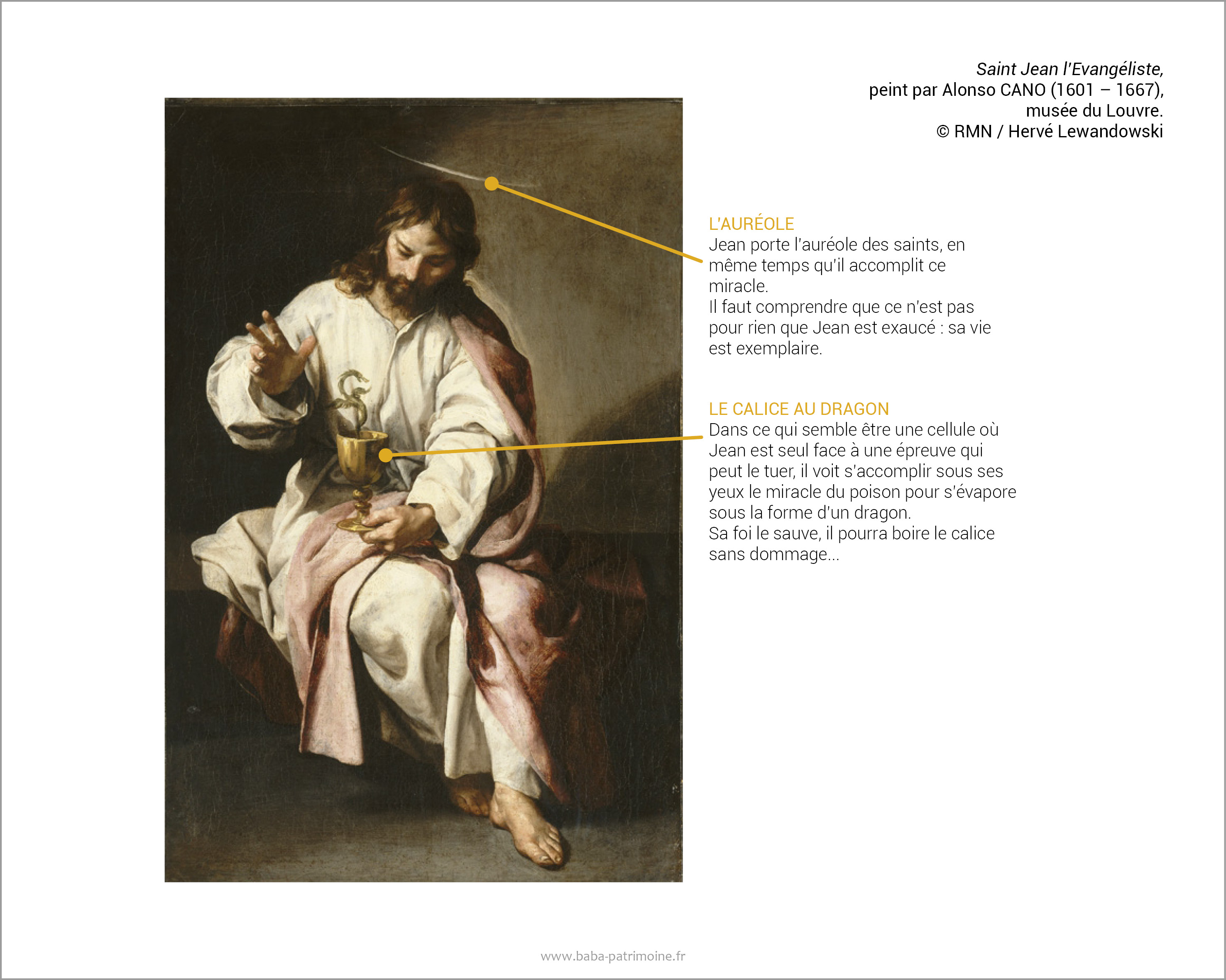 Saint Jean l’Evangéliste, peint par Alonso CANO (1601 – 1667), musée du Louvre. © RMN / Hervé Lewandowski