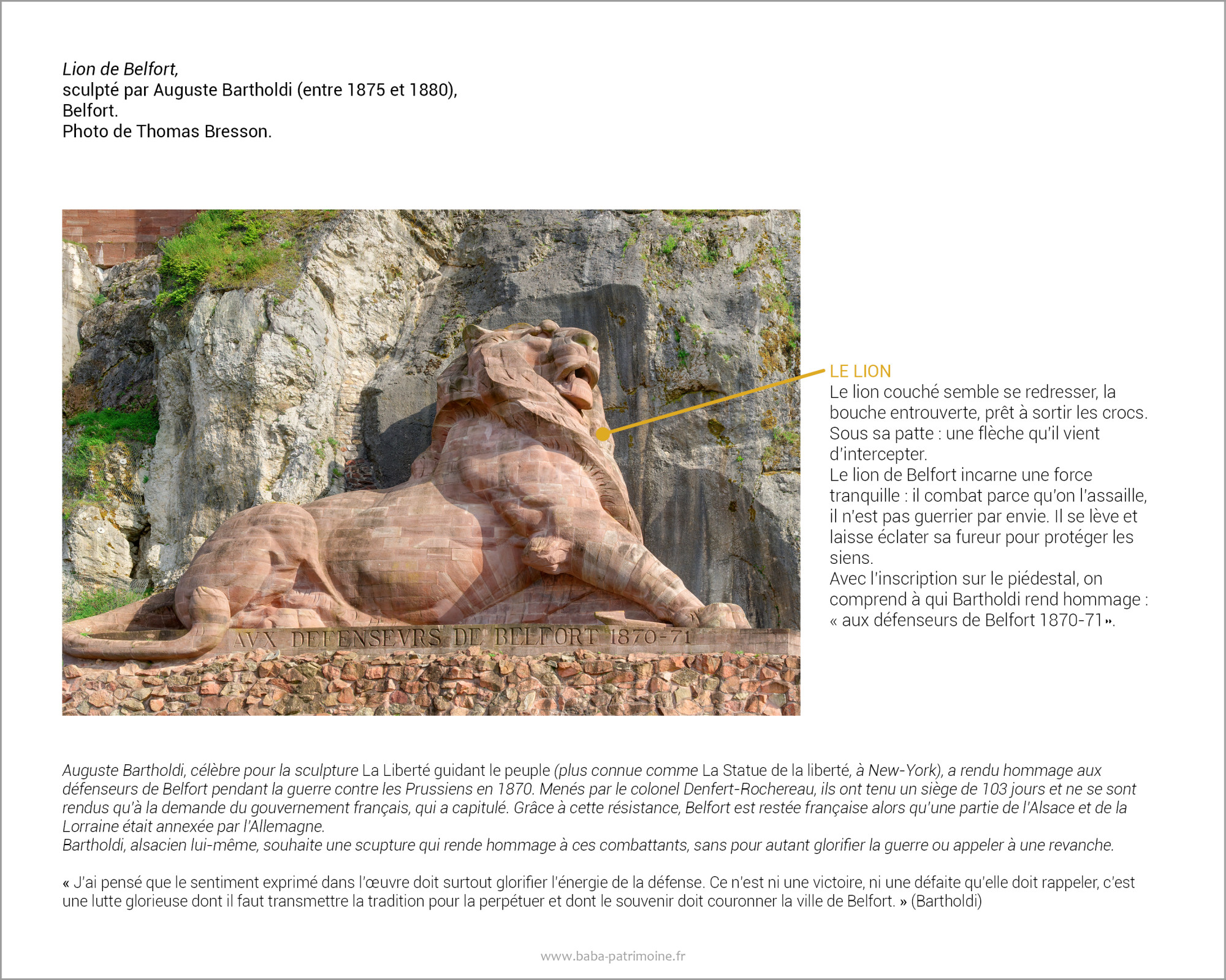 Le Lion de Belfort, d'Auguste Bartholdi.