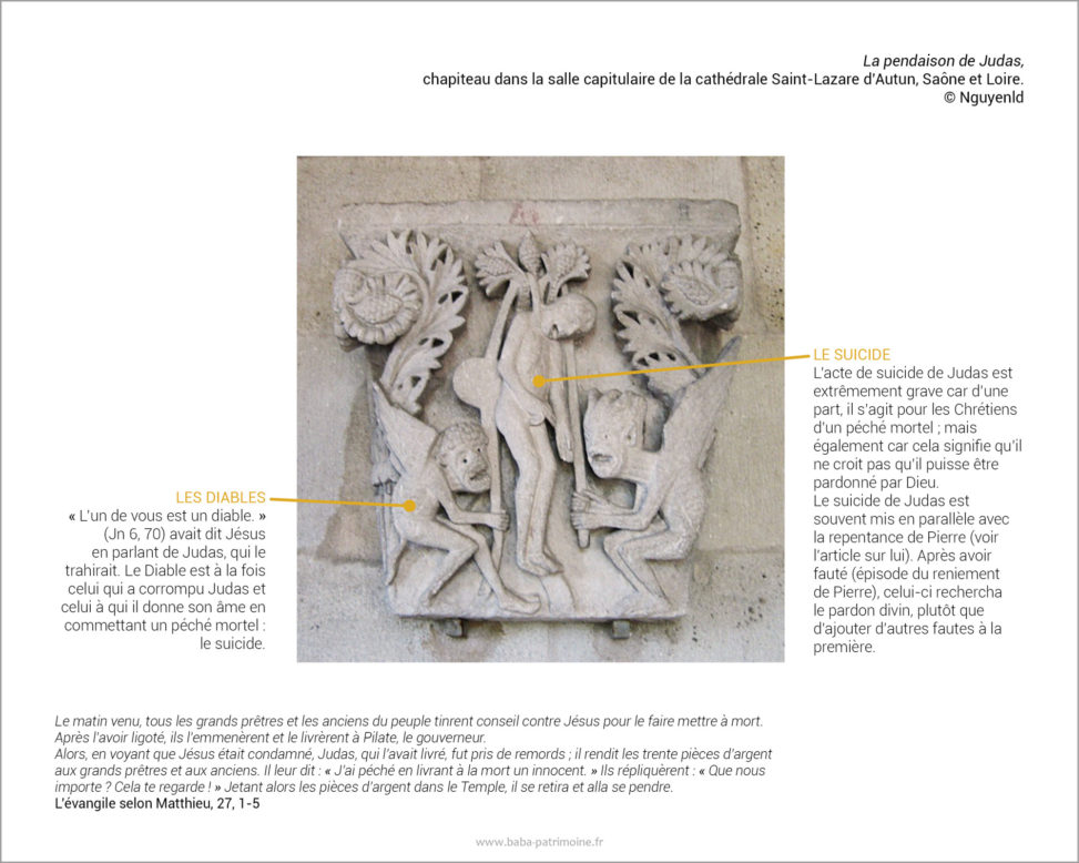 Analyse de la sculpture "La pendaison de Judas" de la cathédrale Saint-Lazare d'Autun.